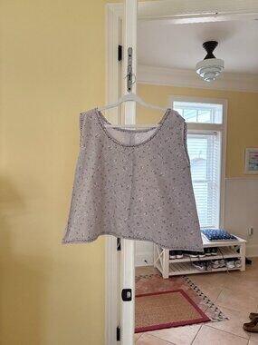 vintage handmade grey floral swing tank